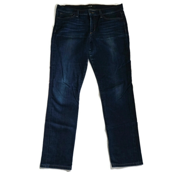 Joe's Jeans Arielle Petite Straight Mid Rise Denim Blue Jeans Dark Wash - Picture 1 of 12
